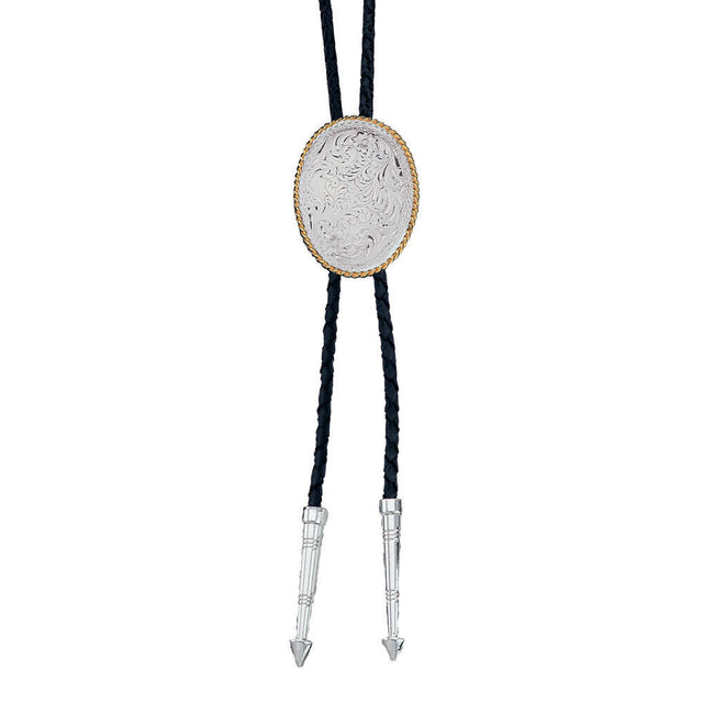 Montana Silversmiths Engraved Silver Bolo Tie