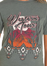 Rock & Roll Denim Western Tour Graphic Tee