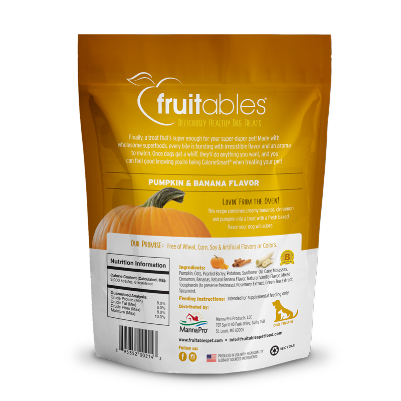 Fruitables Baked Dog Treats - Pumpkin & Banana - 7oz