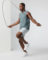 Vuori Banks Short - Sky Grey Linen Texture