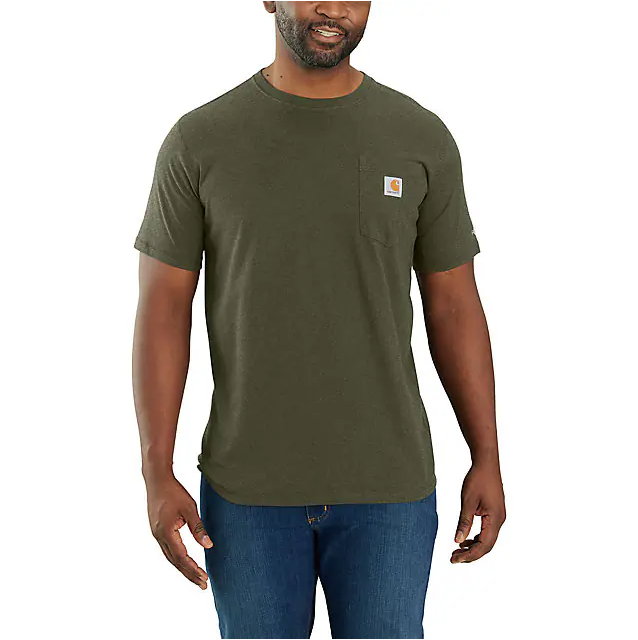 Carhartt Men's Force Relaxed Fit Short-Sleeve Pocket T-Shirt Basil Heather /  / REG
