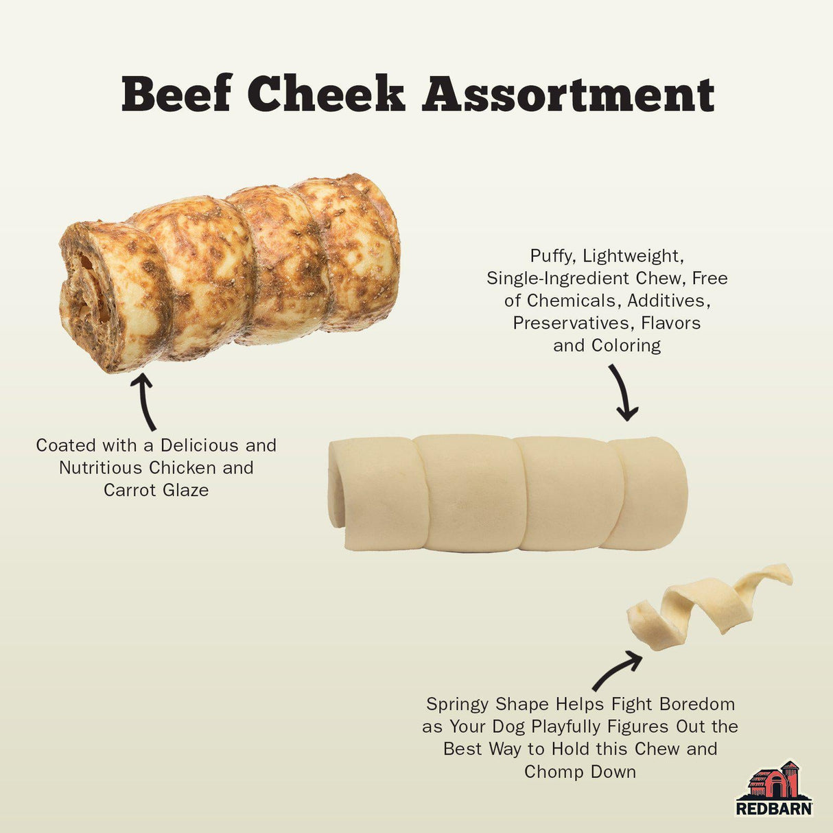 Redbarn Pet Products Beef Cheek Roll Dog Chew Large - Single