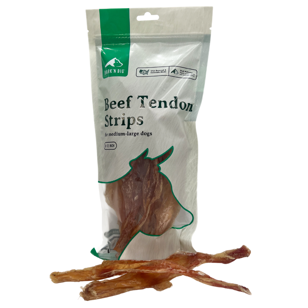 Bark 'N Big Beef Tendon Chew Strips 8IN-12IN