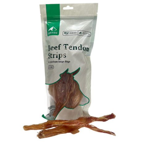 Bark 'N Big Beef Tendon Chew Strips 8IN-12IN