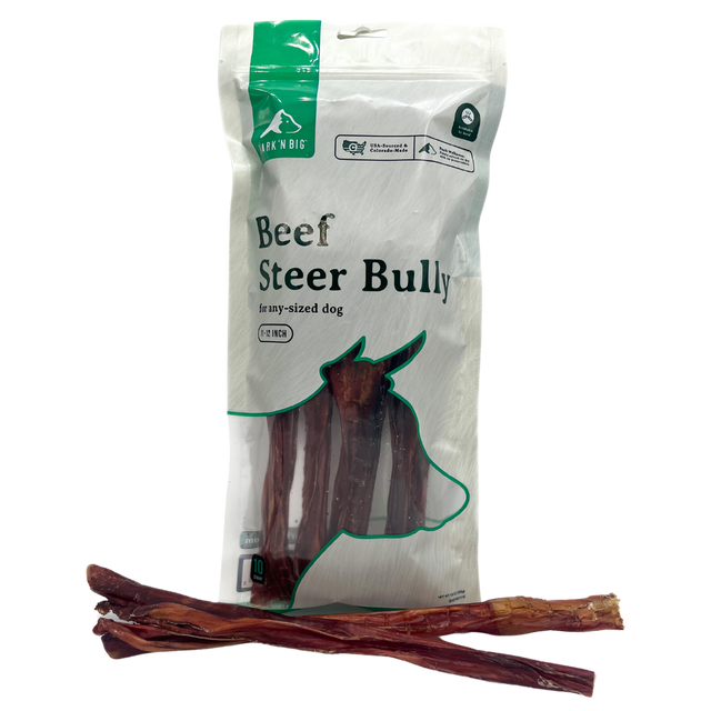 Bark 'N Big Beef Steer Bully Stick Standard 12in - 10ct. STANDARD / 11IN-12IN