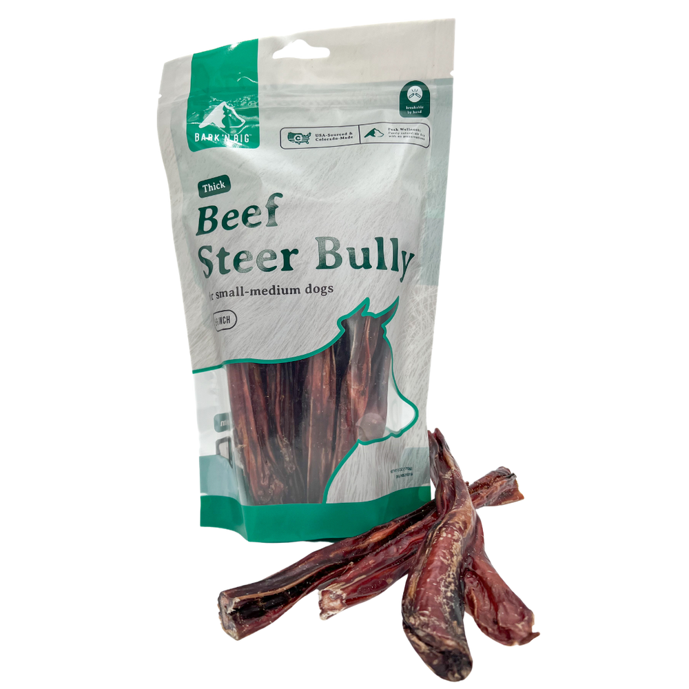 Bark 'N Big Beef Steer Bully Stick Thick 6in - 12ct. THICK / 5IN-6IN