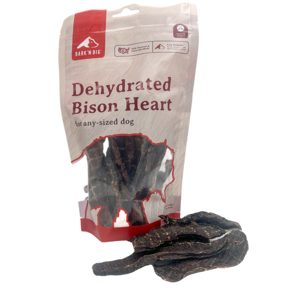 Bark 'N Big Dehydrated Bison Heart - 3.5oz