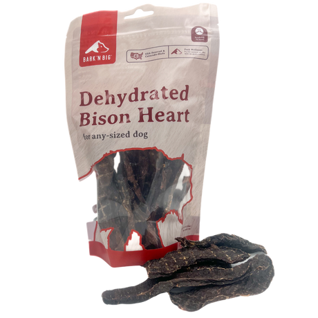 Bark 'N Big Dehydrated Bison Heart - 3.5oz