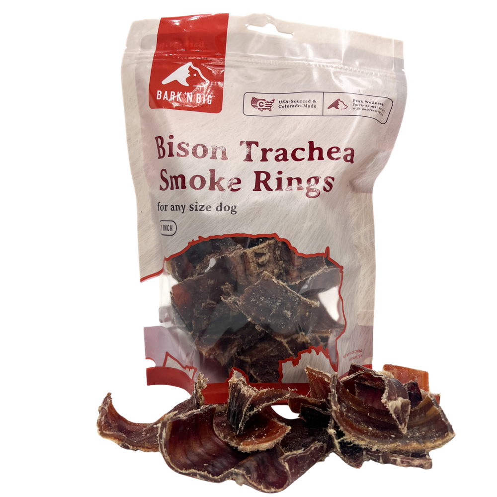 Bark 'N Big Bison Trachea Smoke Rings - 10oz