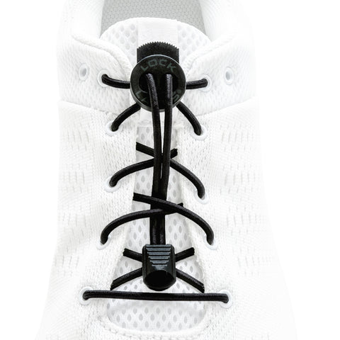 Lock Laces Solid No-Tie Shoelaces - Solid Black Solid Black