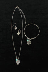 Blazin Roxx 3 Piece Cactus Jewelry Set