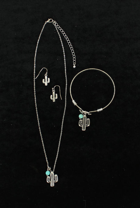 Blazin Roxx 3 Piece Cactus Jewelry Set
