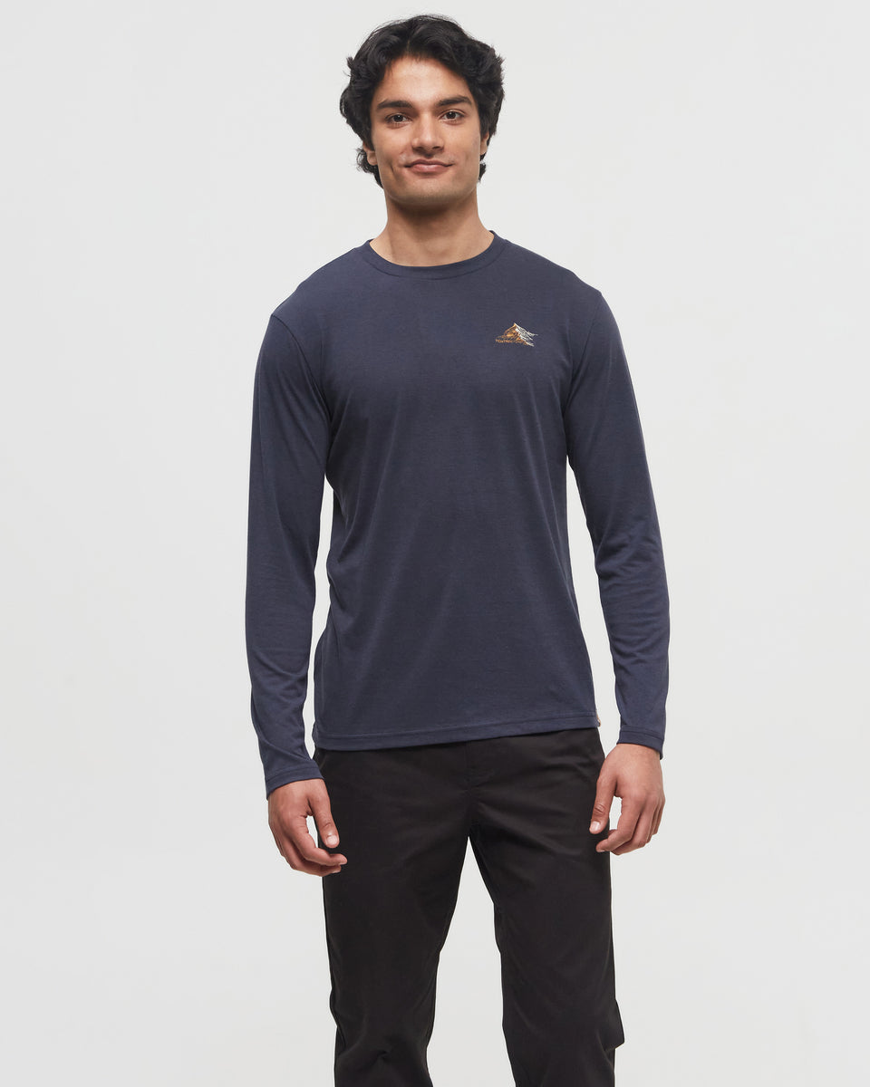 Tentree Men's Contrast Peaks Long-Sleeve - Midnight Blue Pale Oak Midnight Blue Pale Oak