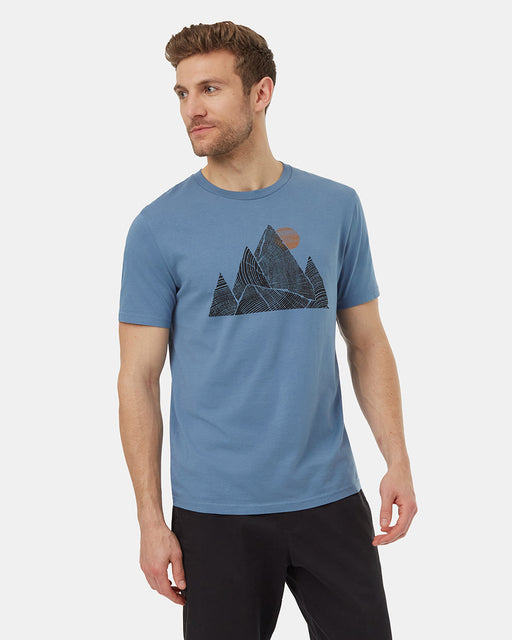 Tentree Men's Mountain Peak Classic T-Shirt - Canyon Blue/Meteorite Black Canyon Blue/Meteorite Black