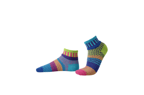 Solmate Bluebell Quarter Sock Lime Green/Turquoise/Fuchsia/Royal Blue/Purple