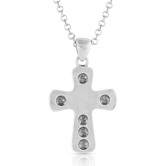 Montana Silversmiths Bold In Faith Turquoise Cross Necklace