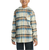 Carhartt Boys' Long-Sleeve Flannel Hooded Shirt - Malt