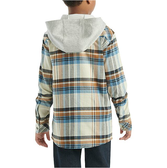 Carhartt Boys' Long-Sleeve Flannel Hooded Shirt - Malt