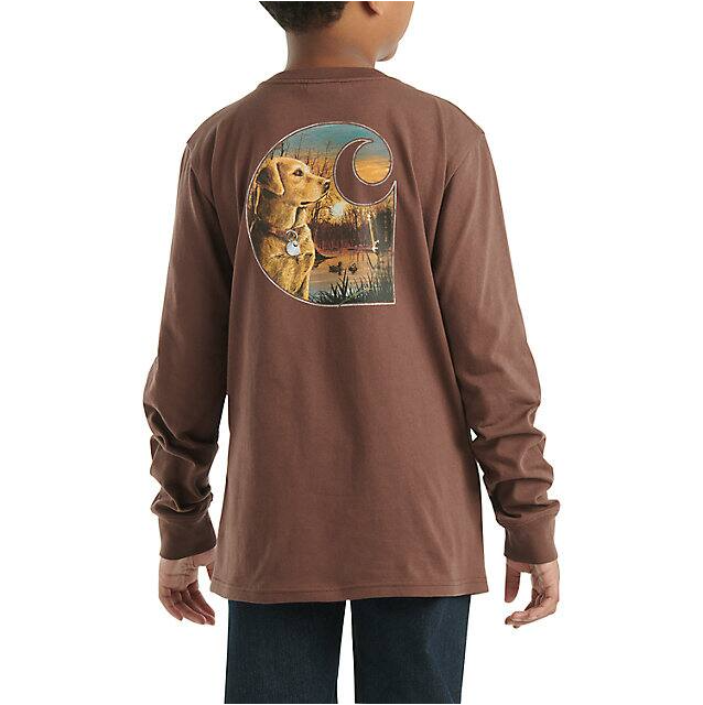 Carhartt Boys' Long-Sleeve Graphic Pocket T-Shirt - Chestnut