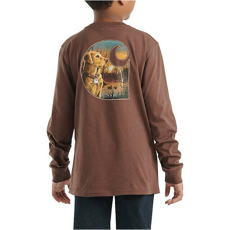 Carhartt Boys' Long-Sleeve Graphic Pocket T-Shirt - Chestnut