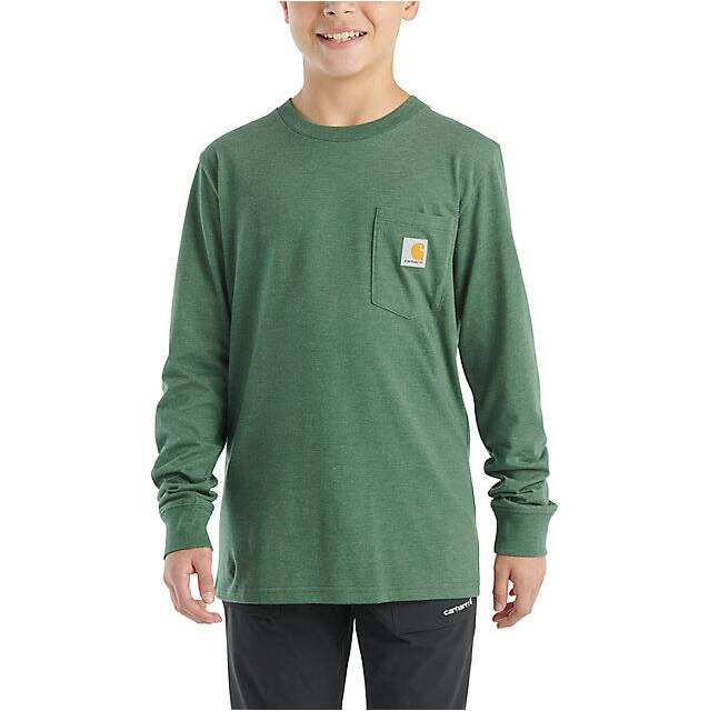 Carhartt Boys' Long-Sleeve Graphic Pocket T-Shirt - Green Heather