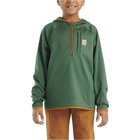 Carhartt Boys' Long-Sleeve Quarter Zip Sweatshirt - Dark Green