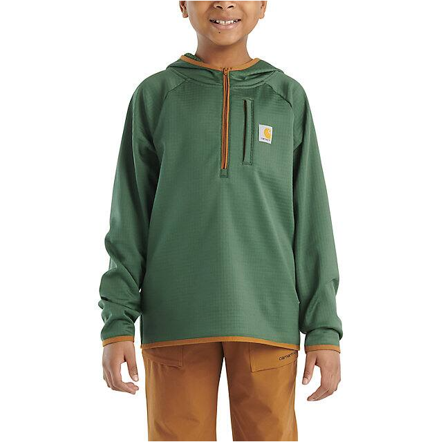 Carhartt Boys' Long-Sleeve Quarter Zip Sweatshirt - Dark Green