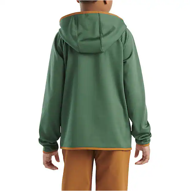 Carhartt Boys' Long-Sleeve Quarter Zip Sweatshirt - Dark Green