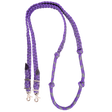 Martin Saddlery Braided Barrel Rein with Knots - Purple / Steel Grey