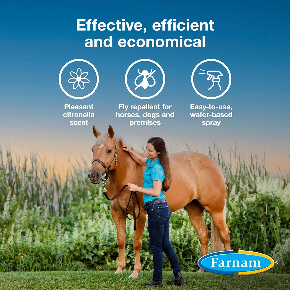 Farnam Companies Bronco E Equine Fly Spray Plus Citronella Scent - 32oz