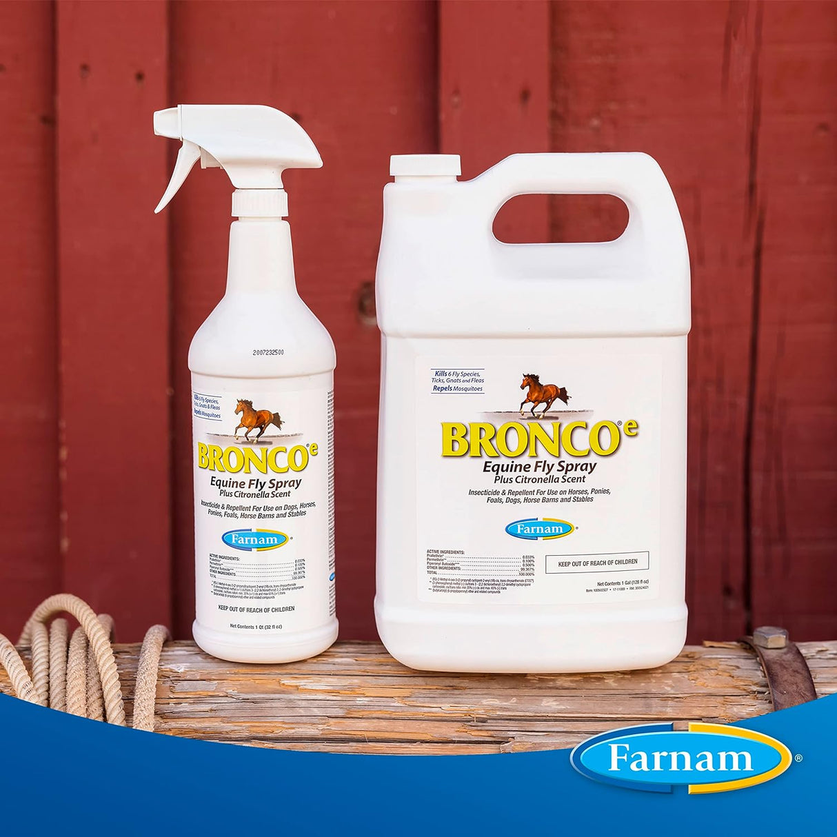 Farnam Companies Bronco E Equine Fly Spray Plus Citronella Scent - 32oz