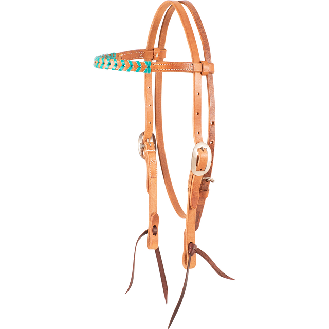 Martin Saddlery Browband Headstall - Turquoise Lace