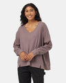 Women's TreeWaffle Deep V-Neck Long-Sleeve - Elkwood