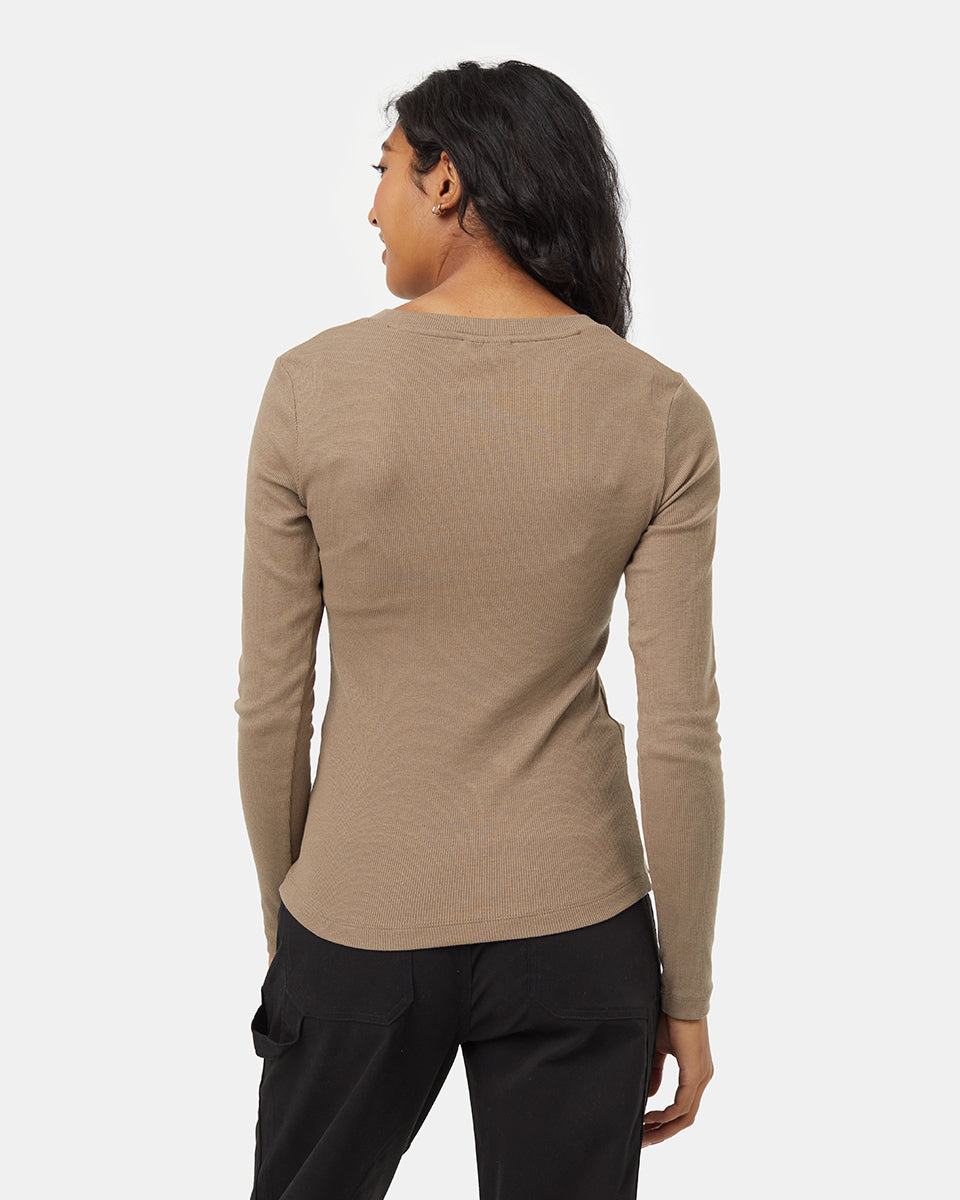 Women's Rib Snap Placket Henley - Fossil