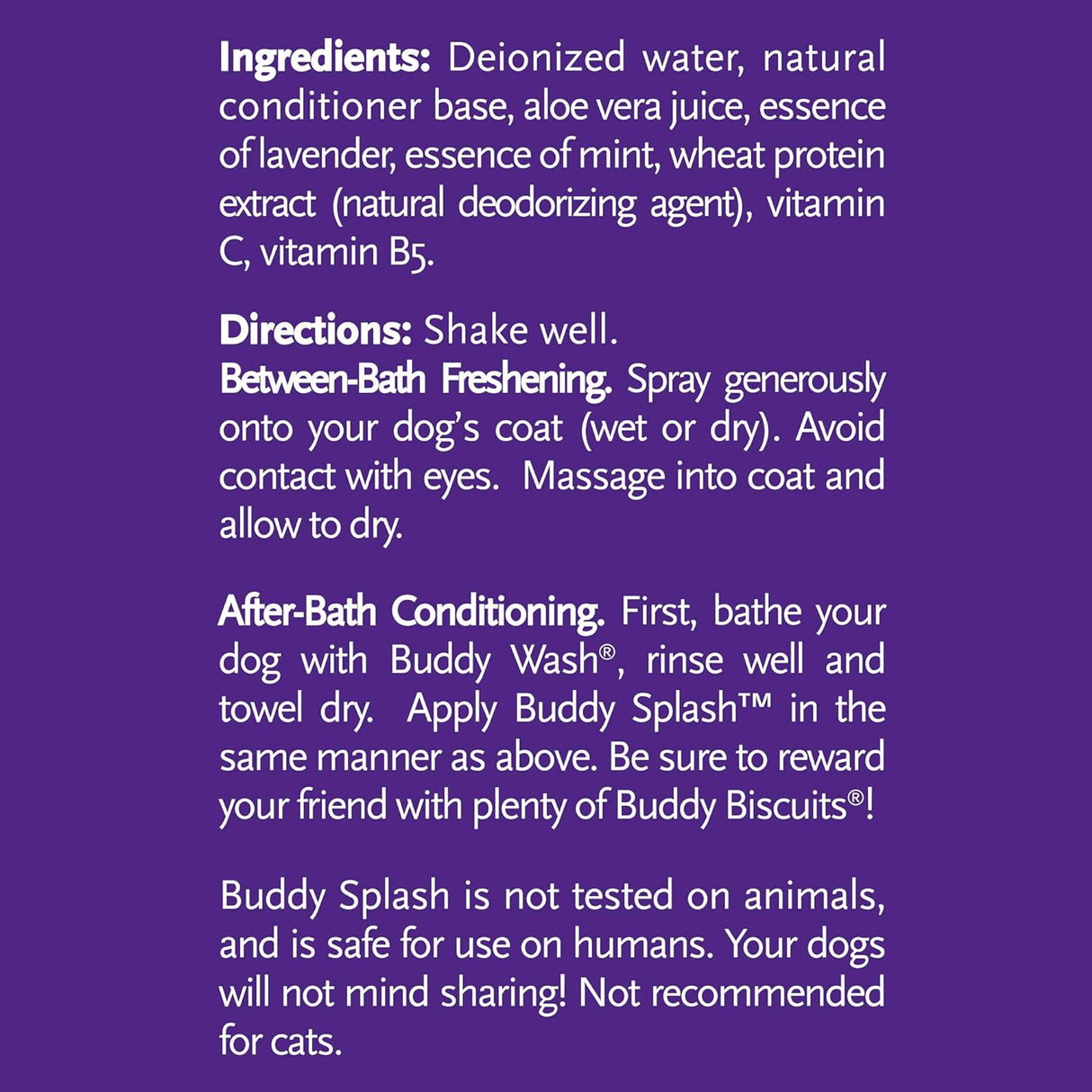 Cloudstar Buddy Splash Spritzer & Conditioner for Dogs (Lavender & Mint) - 4oz & 16oz