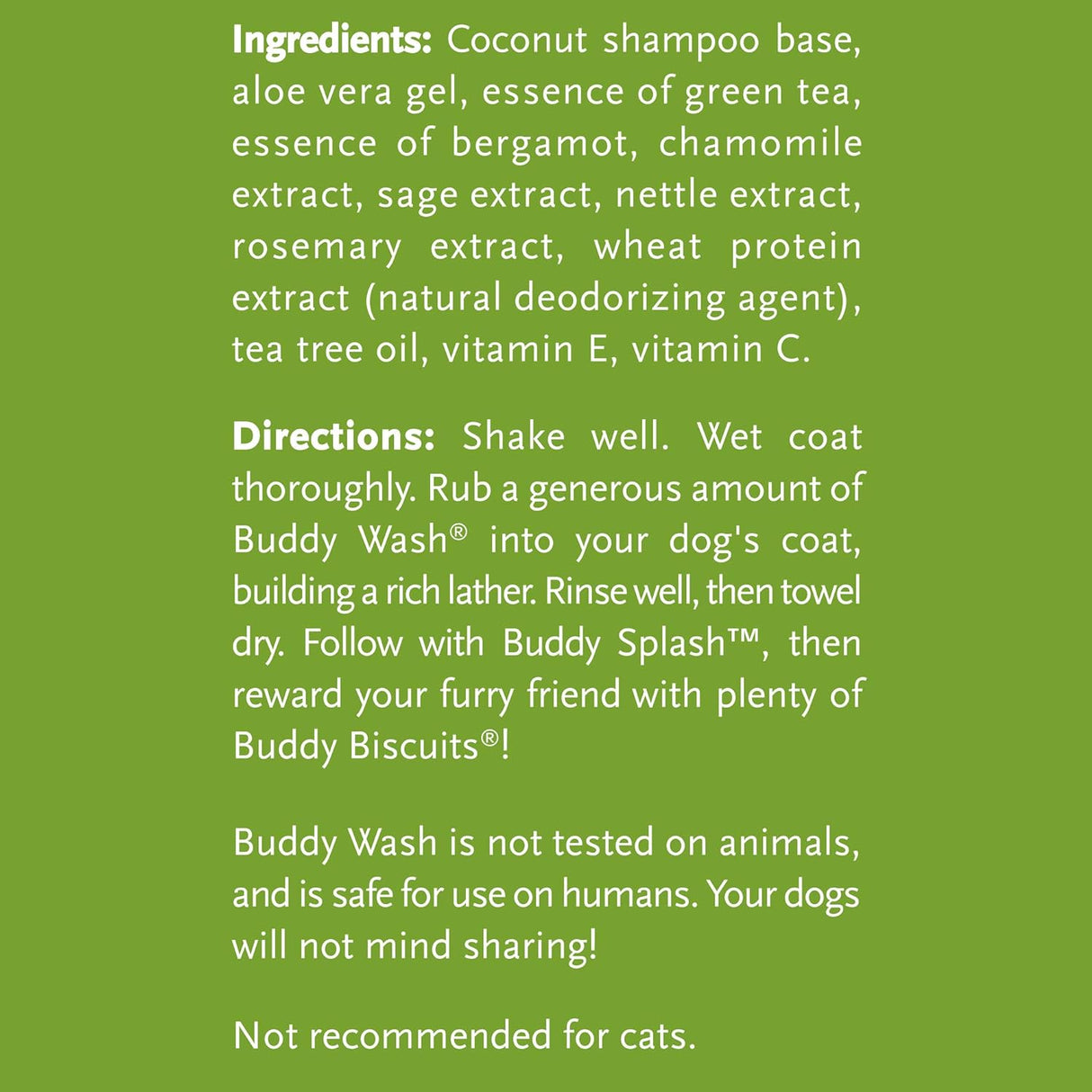 Cloudstar Buddy Wash 2-in-1 Dog Shampoo & Conditioner (Green Tea & Bergamot) - 16oz