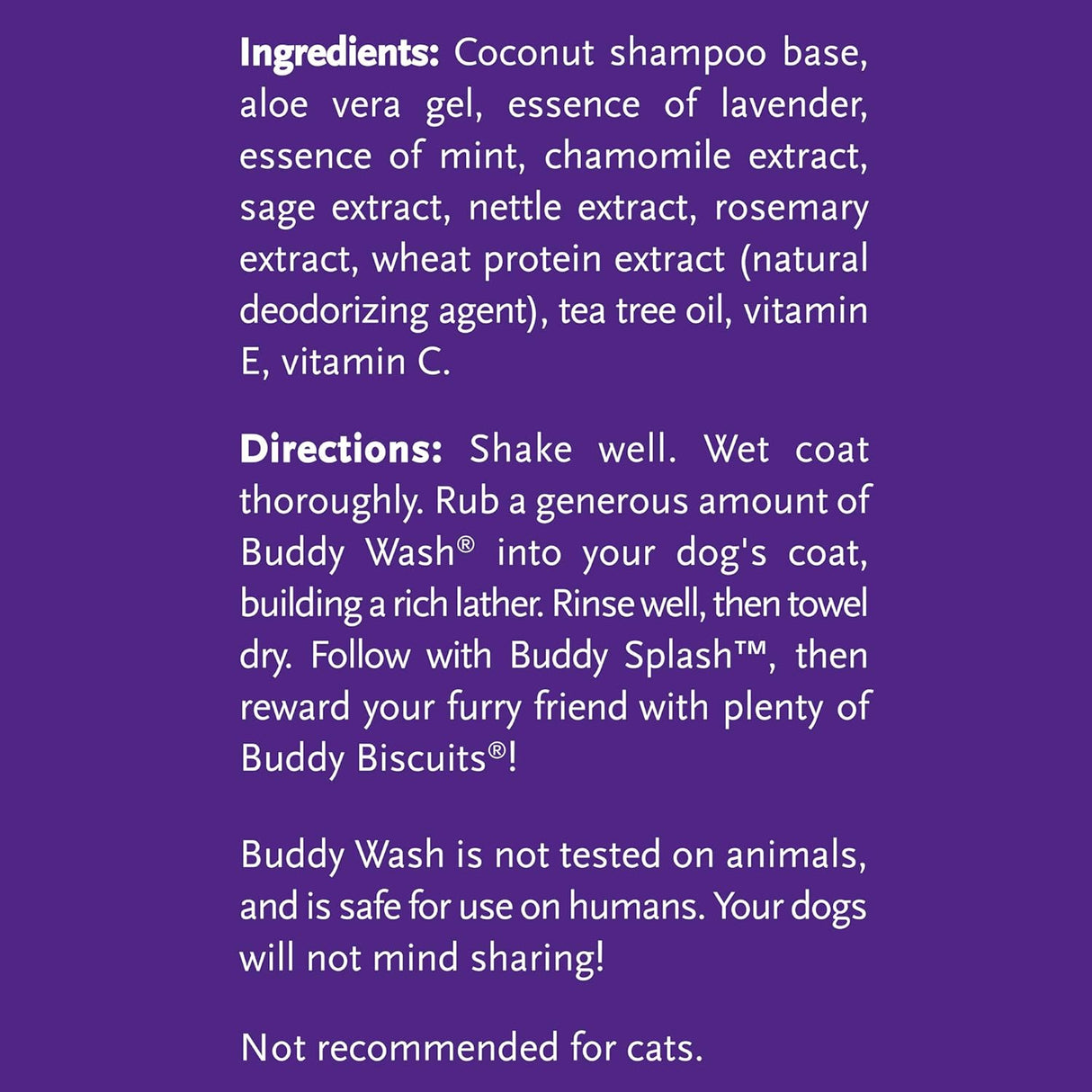 Cloudstar Buddy Wash 2-in-1 Dog Shampoo & Conditioner (Lavender & Mint) - 16oz & 1 Gallon