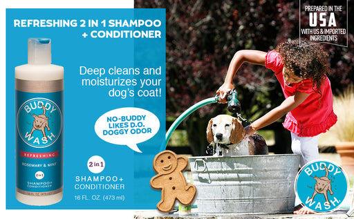 Cloudstar Buddy Wash 2-in-1 Dog Shampoo & Conditioner (Rosemary & Mint) - 16oz