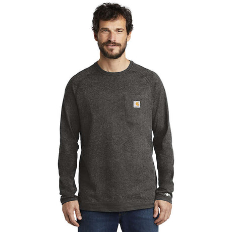 Carhartt Men's Force Cotton Delmont Long Sleeve T-Shirt Carbon Heather