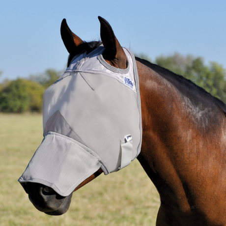 Cashel Crusader Fly Mask Long Nose - Grey / Long Nose / Grey