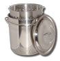 King Kooker 36 Qt Ridged Stainless Steel Boiling Pot With Basket And Lid