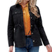 Cruel Girl Women's Courduroy Shirt Jacket Black