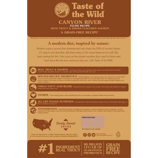 Taste of the Wild Canyon River Feline Recipe with Trout & Smoke-Flavored Salmon - 14 LB