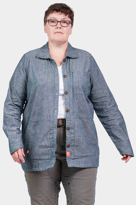 Dovetail Workwear Waldie Shirt Jac Ultra Light Indigo Denim - Chambray Chambray