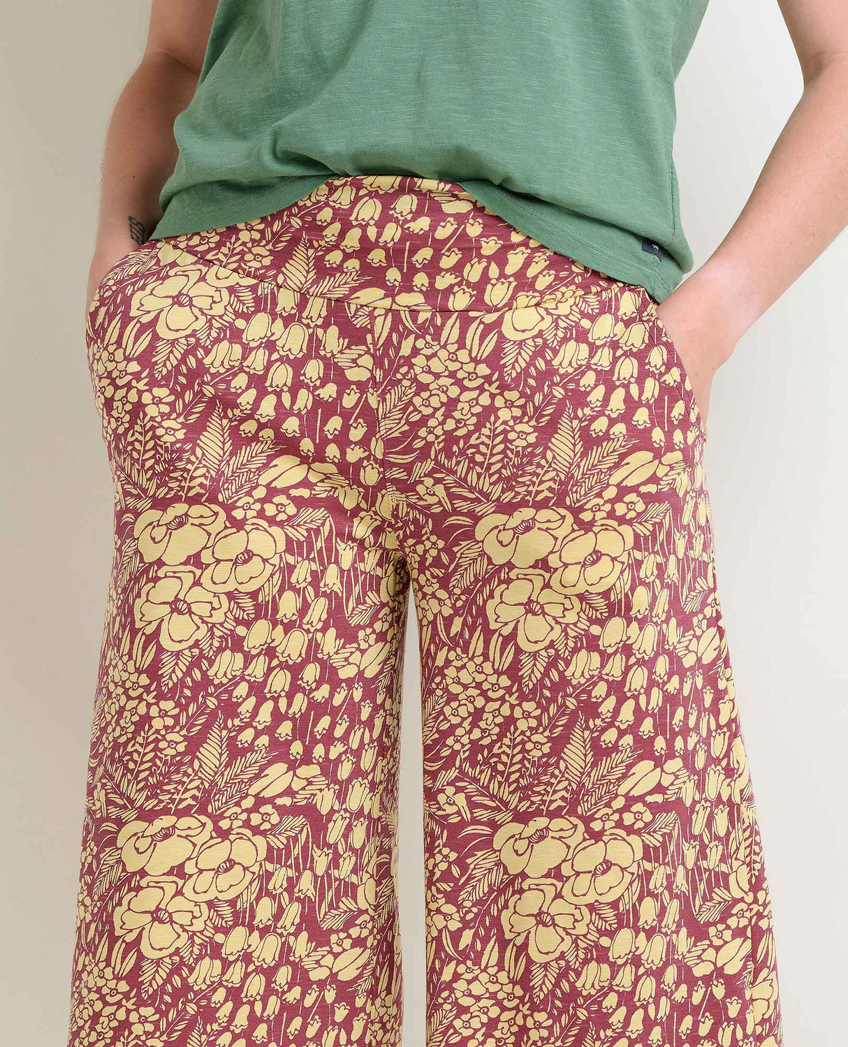Toad & Co Chaka Wide Leg Pant - Purple Agate Garden Print