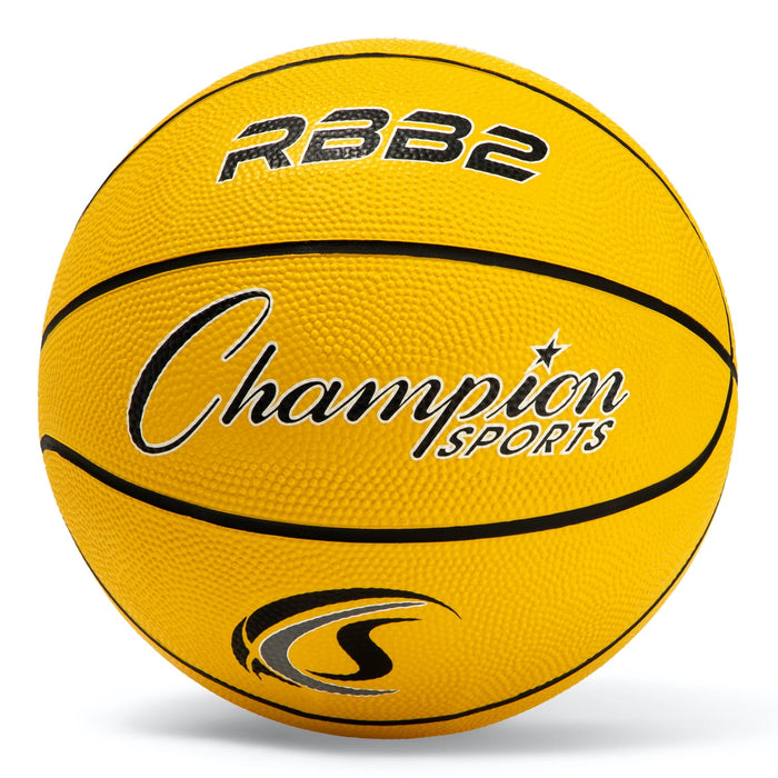 CHAMPION SPORTS Junior Size 5 Rubber Basketball, Yellow Yellow