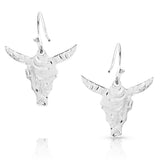 Montana Silversmiths Chiseled Steer Head Earrings