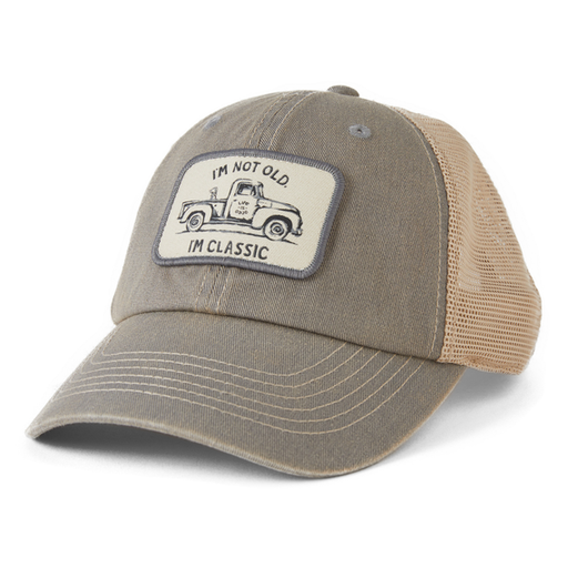 Life Is Good Classic Pickup and Dog Old Favorite Mesh Back Cap - Slate Gray Slate Gray