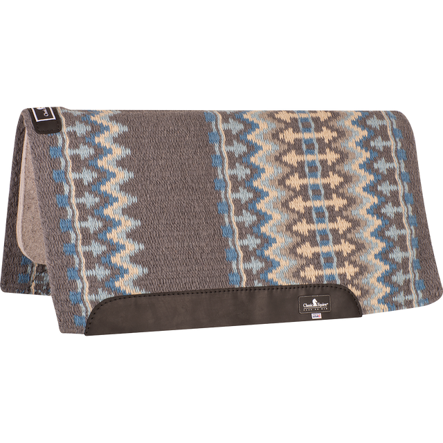 Classic Equine Classic Blanket Straight Pad - Charcoal / Malibu Blue