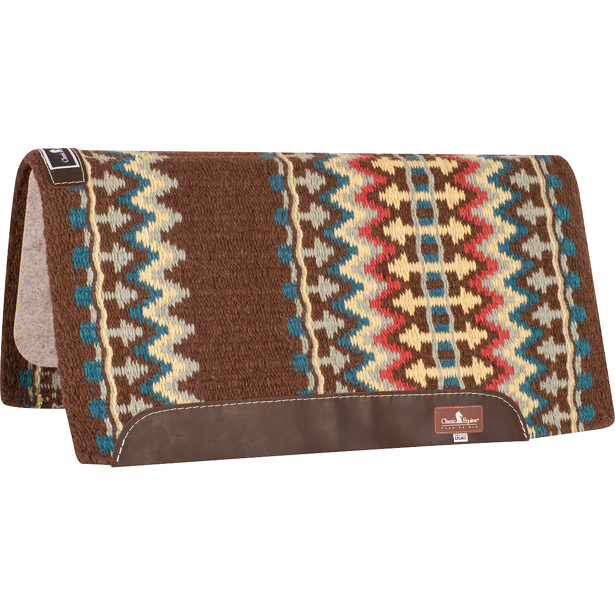 Classic Equine Classic Blanket Straight Pad - Chestnut / Lemon